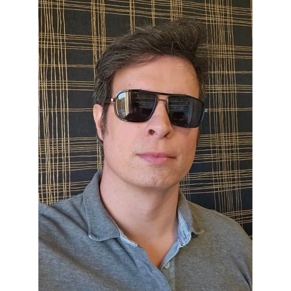 Men's Vintage UV400 Protection Steampunk Polarized Rectangular Sunglasses - Picture 3 of 8